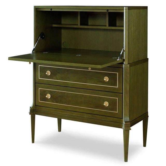Olive Ash Burl Secretary Desk For Sale - Image 4 of 7