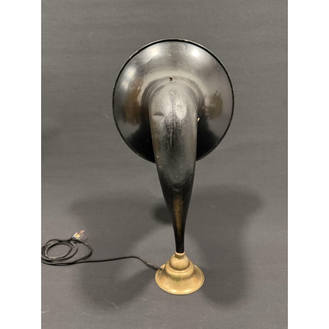 Tube radio horn loudspeaker manufactured by l.m. Ericsson, sweden, circa 1926-1930. Constructed of black lacquered sheet...