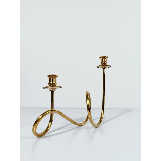 Mid-Century Modern Brass Candleholders in the style of Josef Frank, 1950s, Set of 2 For Sale - Image 12 of 18