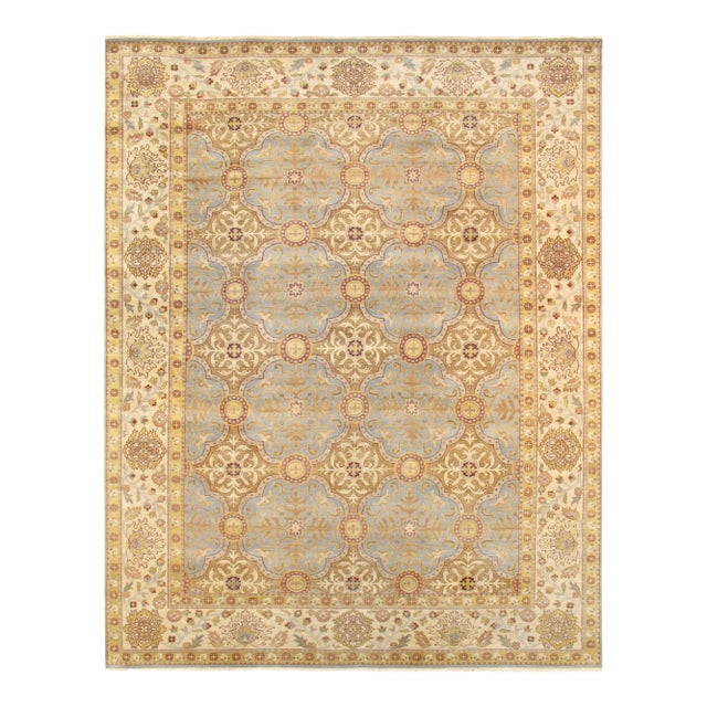 Pasargad Home Melody L. Blue Wool Area Rug- 6' 1" X 8' 9" For Sale