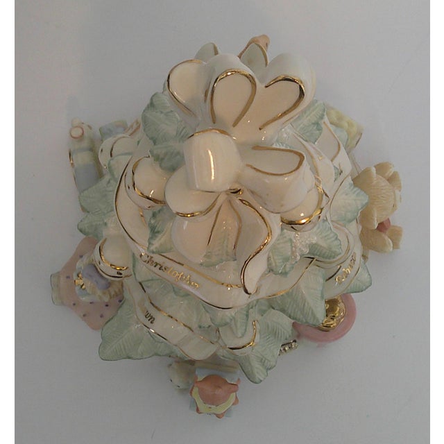 Ivory Lenox Holiday Traditions Porcelain Christmas Tree W/Toys & Gifts 9" For Sale - Image 8 of 11