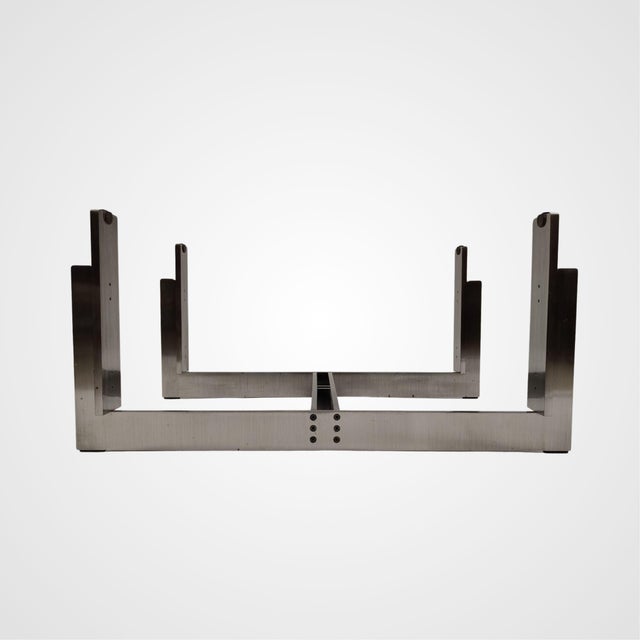 Florian Low Table by Carlo Scarpa in Glass and Steel, 1973 For Sale - Image 8 of 11