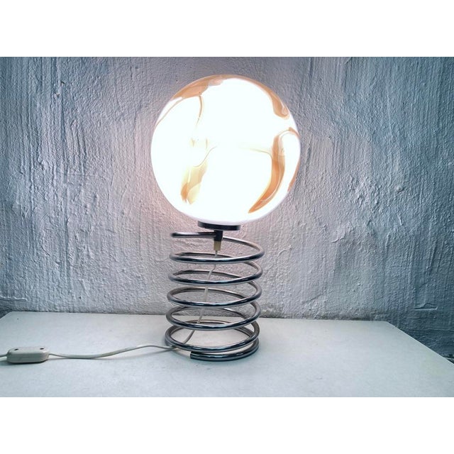Orange Vintage Spiral Table Lamp, 1970s For Sale - Image 8 of 10