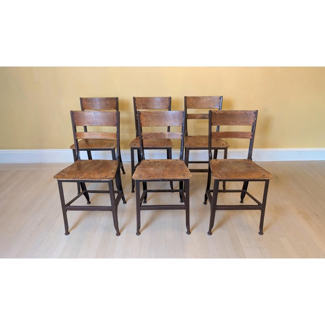 1940s Toledo Metal Furniture Co. Industrial Steel & Plywood Dining Chairs, Set of 6 For Sale - Image 13 of 13