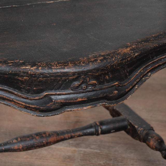 19th Century Swedish Black Painted Pine Armchairs For Sale - Image 12 of 15
