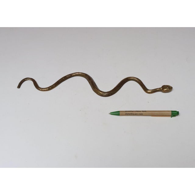Brass Art Deco Hammered Cast Brass Snake Form Serpentine Sculpture For Sale - Image 8 of 14