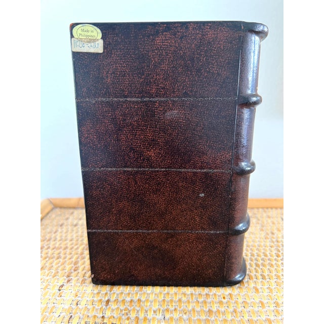 Maitland-Smith Decorative Leather Book Storage Stash Box For Sale In Miami - Image 6 of 12