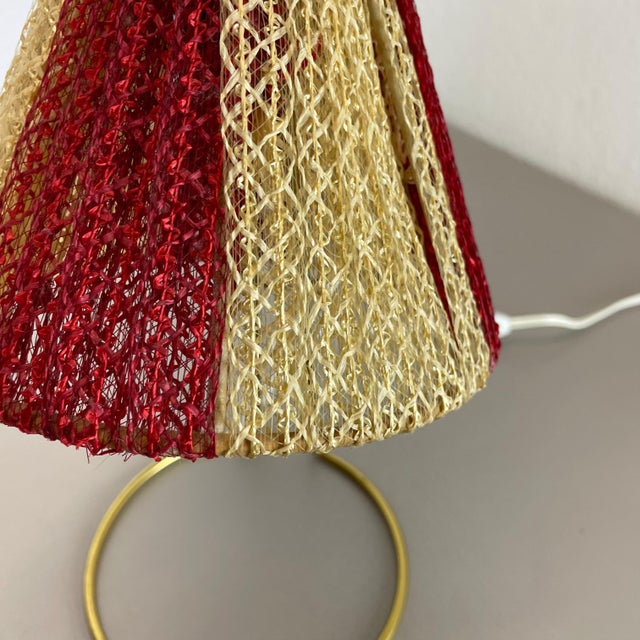 Brass & Fabric Table Light in the style of Kalkar, Austria, 1960s For Sale - Image 10 of 18
