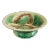 Antique 19th C Majolica Begonia Leaves Footed Bowl C1880s Kelly Green and Chestnut Brown For Sale