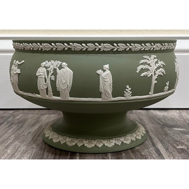 Sage Green Wedgwood Jasperware Footed Bowl, Circa 1910 Chairish