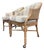 McGuire San Francisco Rattan & Cane Toboggan Dining Armchairs on Casters - Pair For Sale