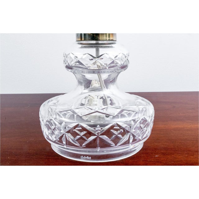 1960s Vintage Waterford Crystal Electric Hurricane Table Lamp For Sale - Image 5 of 8