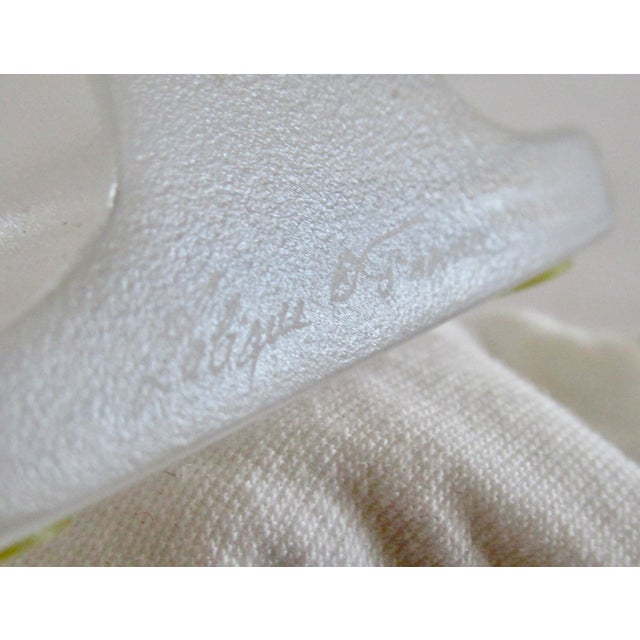 C. 1999-2003 Rene Lalique France Signed "Poseidon" Crystal Glass Frosted Bookends - Pair For Sale - Image 13 of 14