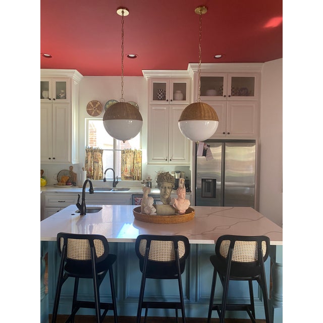 Contemporary Mitzi Summer 16 in. 1 Light Pendant in Aged Brass Finish For Sale - Image 3 of 5