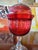A magnificent large mid century modern Murano style glass Ruby cranberry covered goblet. Absolutely clean and brilliant in...