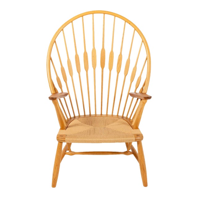 1960s Hans Wegner Jh50 “Peacock Chair” in Oak and Teak For Sale