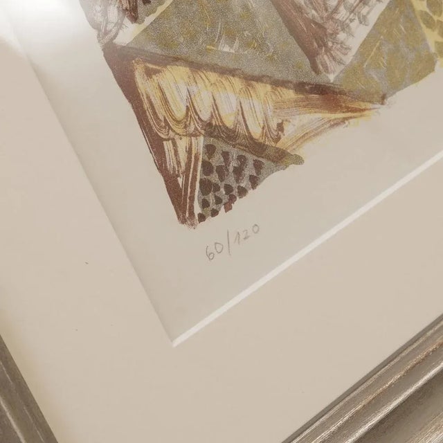 Eduard Bargheer, Village in the Desert, Color Lithograph For Sale - Image 3 of 4