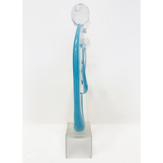 Murano Large Vintage Blown Art Glass Abstract Face Sculpture For Sale - Image 4 of 10