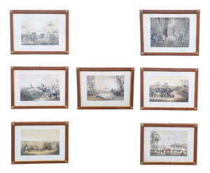 Unknown, Hunting in Asia, 1800s, Paper, Set of 7
