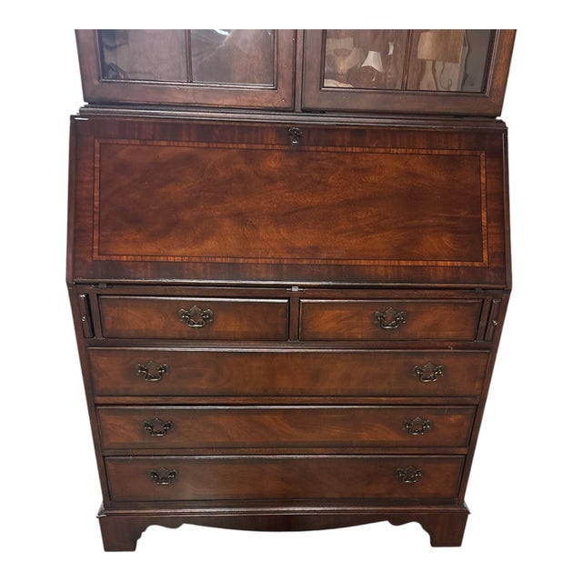 Antique mahogany, secretary desk and hutch.
