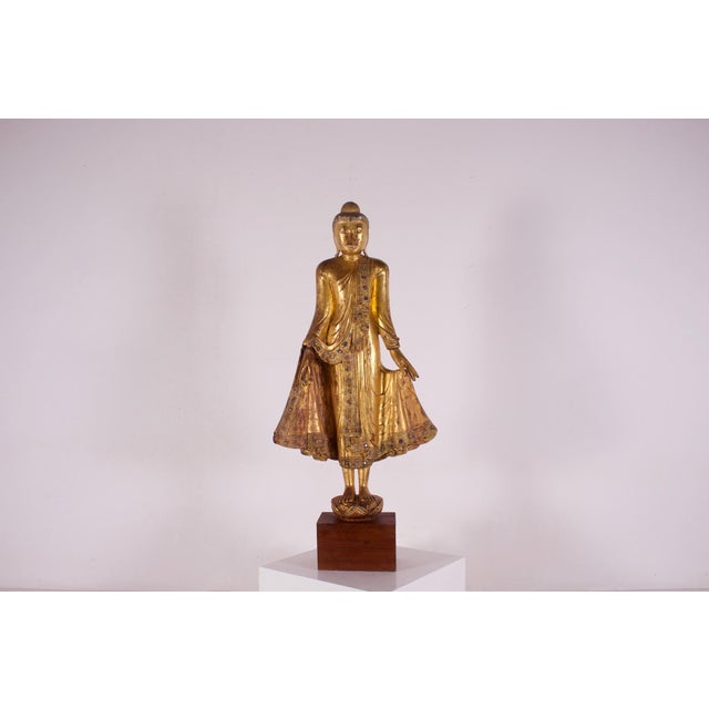 Burmese Artist, Standing Mandalay Buddha, Wood, 1800s For Sale - Image 14 of 14