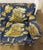 Vintage Bench-Made 3-Piece Living Room Set in Schumacher "Dog & Duck" Indigo Linen – Sofa & 2 Matching Chairs For Sale - Image 4 of 18