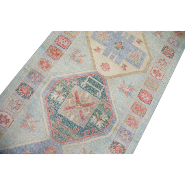 Modern Turkish Oushak Rug 4'2" x 18'11" For Sale In Houston - Image 6 of 8