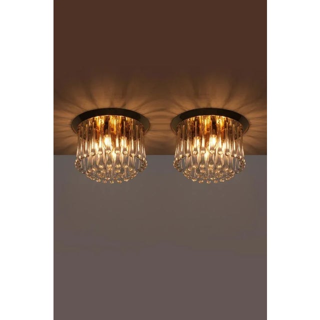 Gold Austrian Raindrop Hanging Lamps in Murano by J. T. Kalmar, 1970, Set of 2 For Sale - Image 8 of 12