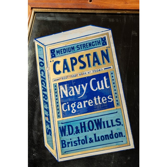 American 1920s Capstan Navy Cut Cigarette Advertising Mirror For Sale - Image 3 of 6