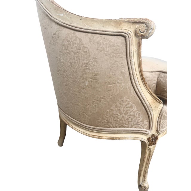 Vintage Louis XV Revival Carved Giltwood Upholstered Settee For Sale In Philadelphia - Image 6 of 18