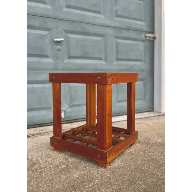 Vintage Lattice Wood Pedestal or Plant Stand For Sale - Image 4 of 13