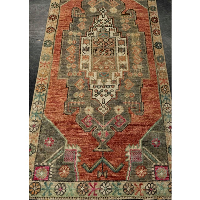 Turkish Mini Rug Oriental Hand Knotted Vintage Rug 1'8" x 3'6" #21178 Explore a curated collection of hallway runners,...