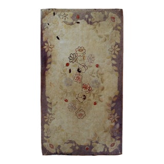 1900s handmade antique American Primitive Hooked rug 2.5' x 4.5' For Sale