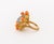 Gold 18k Rose Gold Star Sapphire Coral Diamond Ring For Sale - Image 8 of 10