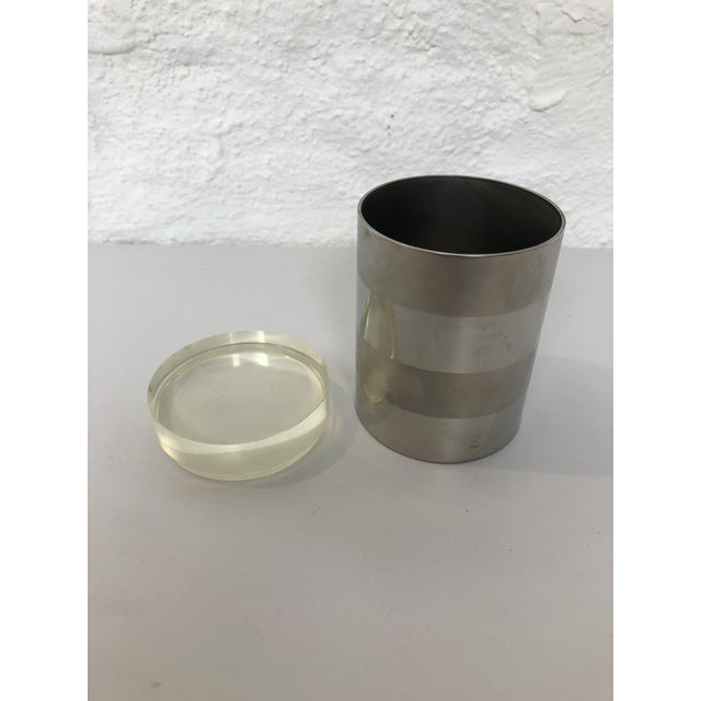 Cylindrical Can by Romeo Rega, 1970s, in Very Good conditions. Designed 1970 to 1979 This piece has an attribution mark, I...
