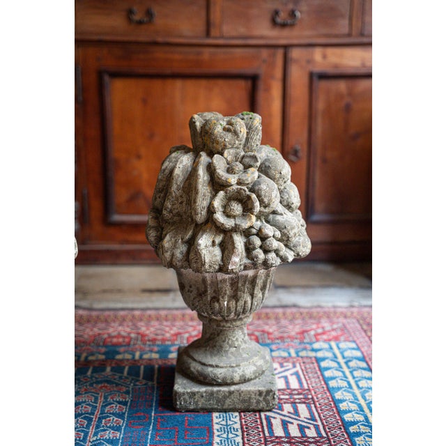 Concrete Garden Pots Decorated with Fruit, 1970s, Set of 2 For Sale - Image 4 of 10