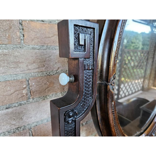 Brown Venetian Sideboard in Mahogany & Glass with Swivel Mirror, 1890s For Sale - Image 8 of 18