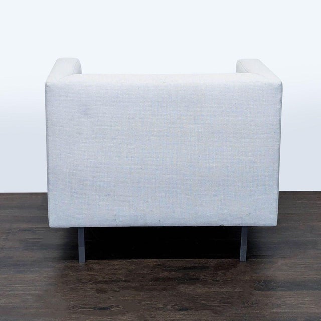 2010s Cb2 Avec Modern Light Gray Lounge Chair With Metal Legs For Sale - Image 5 of 9