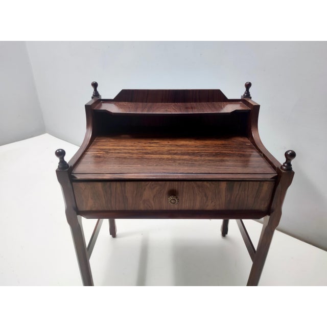 Wood Vintage Postmodern Italian Walnut Nightstand, 1970s For Sale - Image 7 of 12