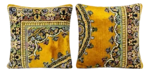 Folk Velvet Pillow Cover 19'' X 19'' - Set of Two