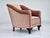 1960s, Danish lounge chair. Salmon pink furniture velour, brass springs in the seat, ash wood legs. Very good condition:...