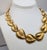 American Vintage 1982 Signed Napier Goldtone Heart Shaped Leaves Collar Necklace For Sale - Image 3 of 9