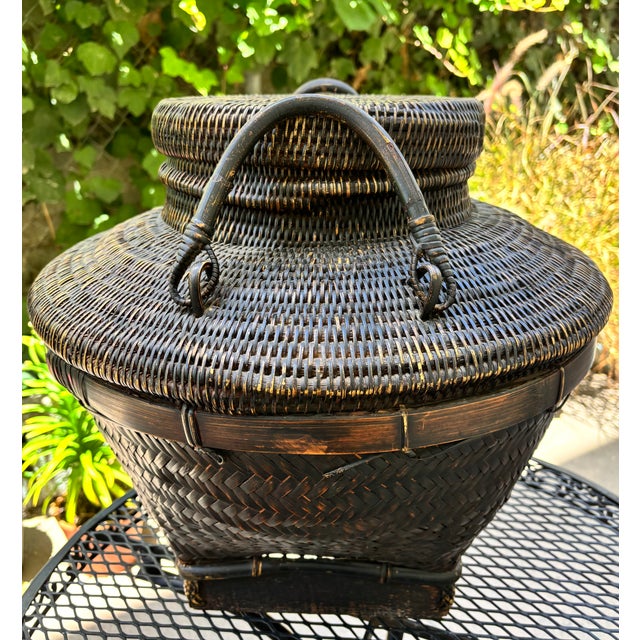 Tribal 1900s Bontok or Ilfugao Tribal Lidded Basket For Sale - Image 3 of 8