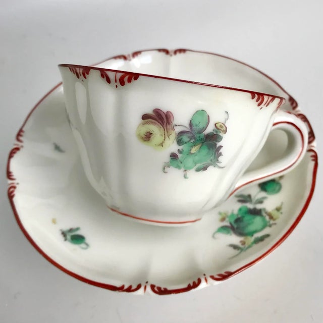 Rococo Early 20th Century Hand-Painted Porcelain Rococo Revival Nymphenburg Dessert Set- 19 Pieces For Sale - Image 3 of 13