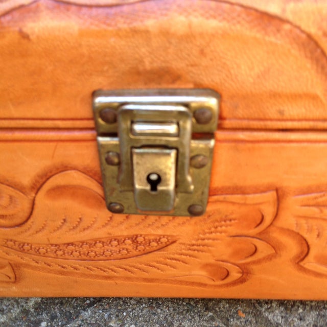 Tooled Leather Makeup Bag Makeup Totes Makeup Leather Etsy