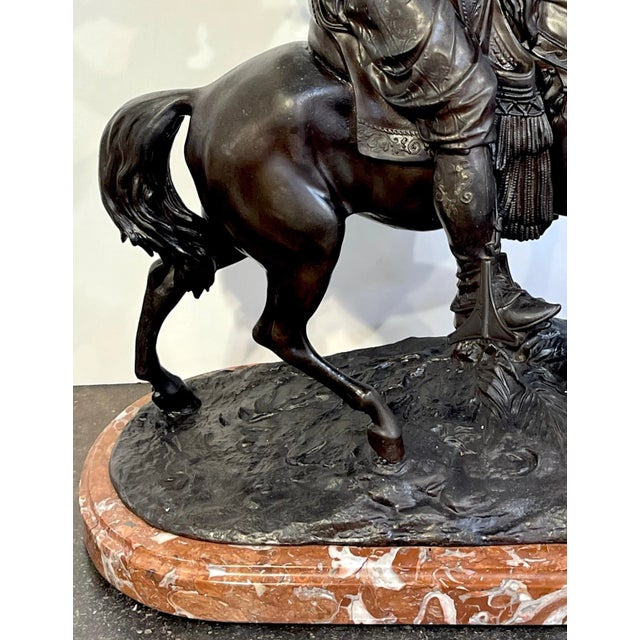 Cavalier Arabe' (Arab Huntsman on Horseback) After Alfred Barye For Sale - Image 10 of 12