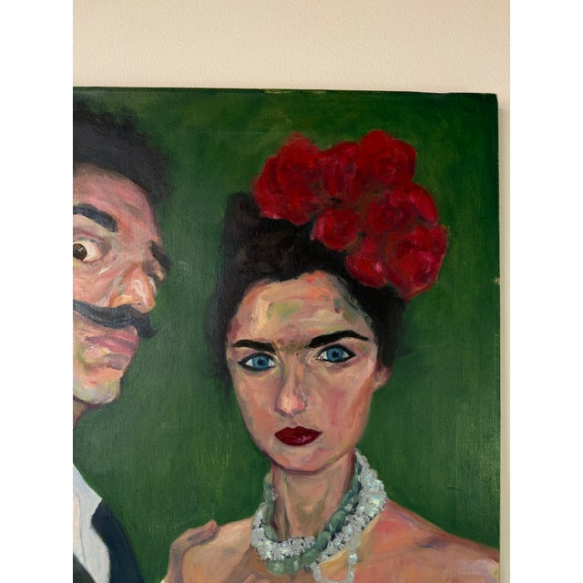 Contemporary Salvador Dalí & Frida Kahlo Portrait Oil on Canvas Painting, Signed For Sale In Miami - Image 6 of 12