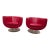 Pair of B&b Italia Tulip Chairs in Red Leather For Sale
