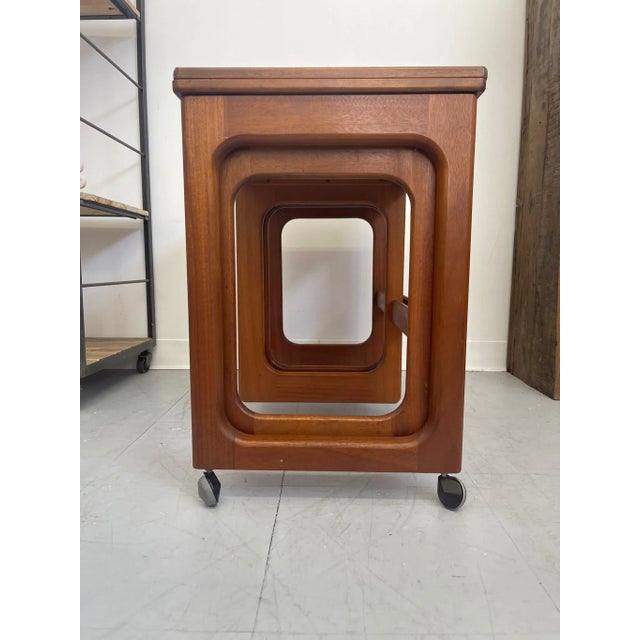 1970s 1970s Vintage Danish Modern Nesting Table With Flip Top Three Piece Set of 3 - Uk Import For Sale - Image 5 of 10