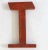 Art Deco Vintage Orange Wood Letter T For Sale - Image 3 of 3
